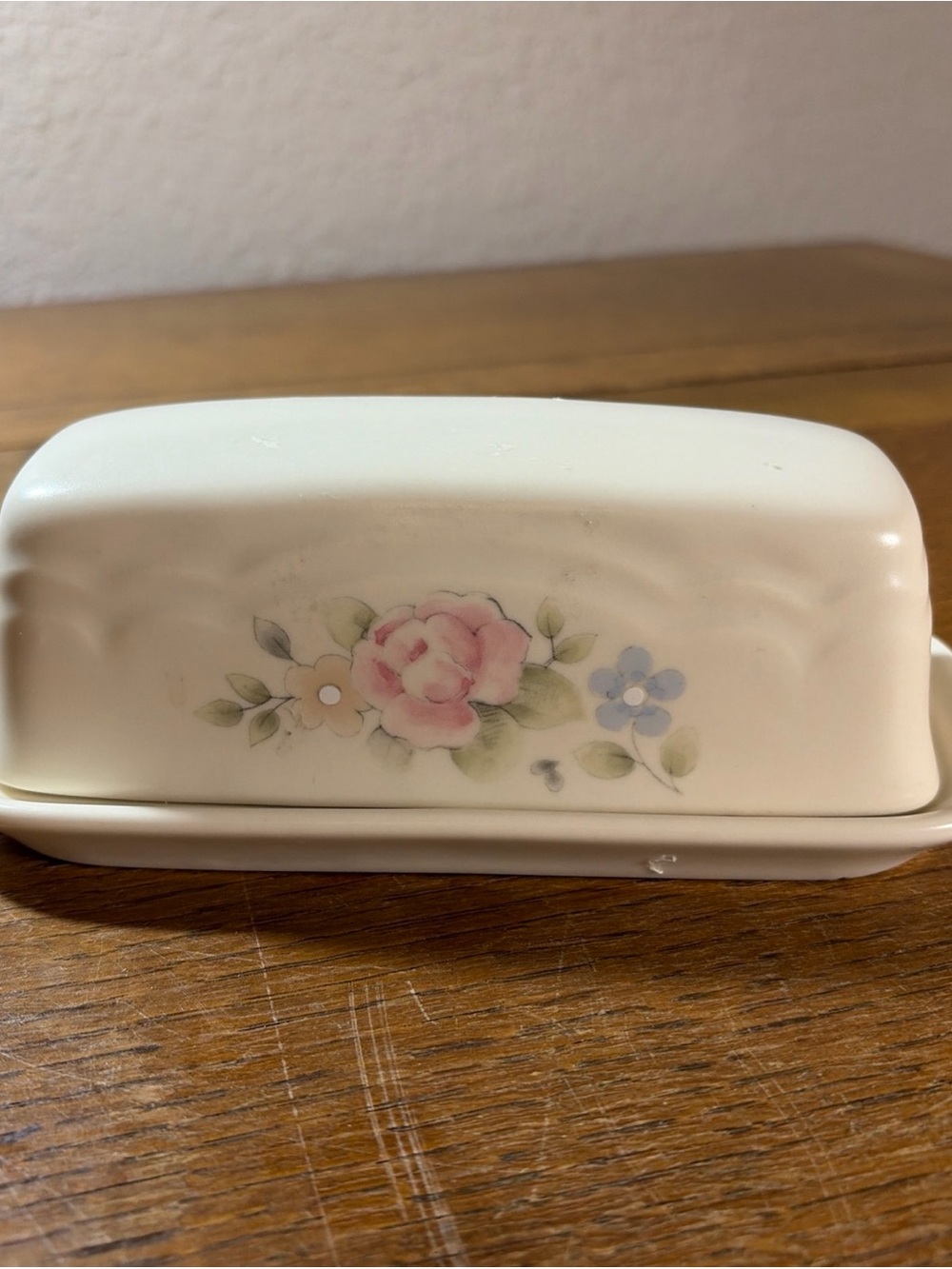 Vintage Pflatzgraff Tea Rose Butter Dish - Picture 3 of 8